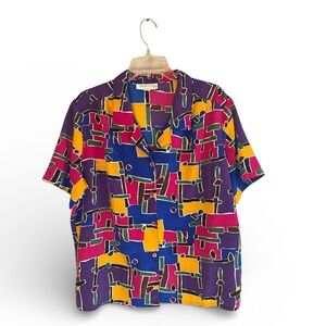Vintage Truffles Vibrant Abstract Women's Blouse